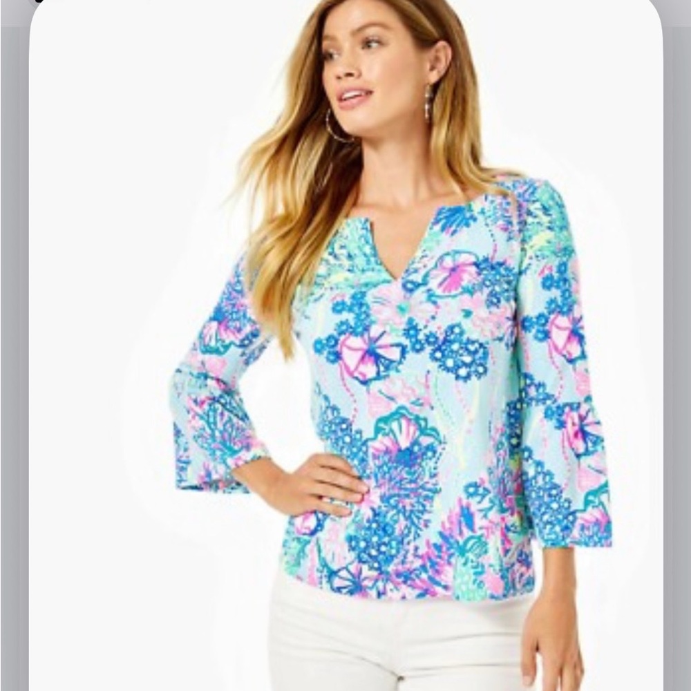 Lilly Pulitzer Tosha Tunic Top sz S Beach You To It